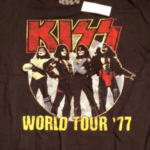 Kiss Original Members 1977 Tour Band Tee Shirt